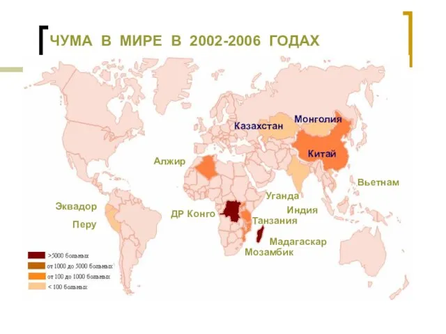 ЧУМА В МИРЕ В 2002-2006 ГОДАХ Алжир Казахстан Монголия Китай Уганда