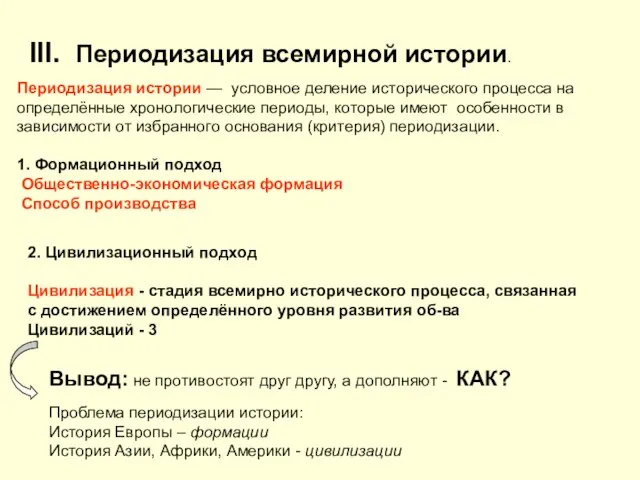 Периодизация истории — условное деление исторического процесса на определённые хронологические периоды,