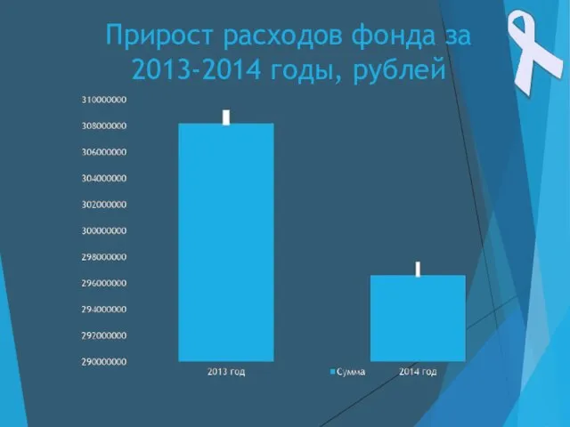 Прирост расходов фонда за 2013-2014 годы, рублей