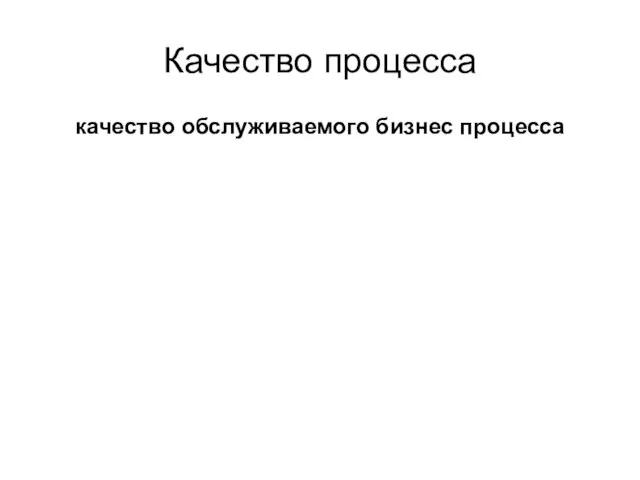 Качество процесса качество обслуживаемого бизнес процесса