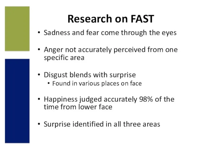 Research on FAST Sadness and fear come through the eyes Anger