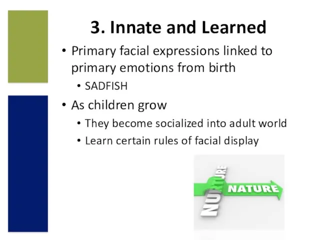 Primary facial expressions linked to primary emotions from birth SADFISH As