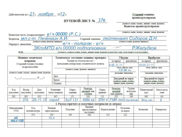 376 21 ноября 12 в/ч 00000 (Р.С.) мл.с-т Печёнкин А.И. лейтенант