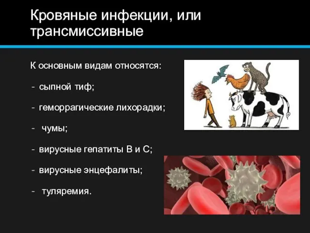 К основным видам относятся: сыпной тиф; геморрагические лихорадки; чумы; вирусные гепатиты