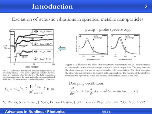 Damping oscillations: M. Perner, S. Gresillon, J. März, G. von Plessen,