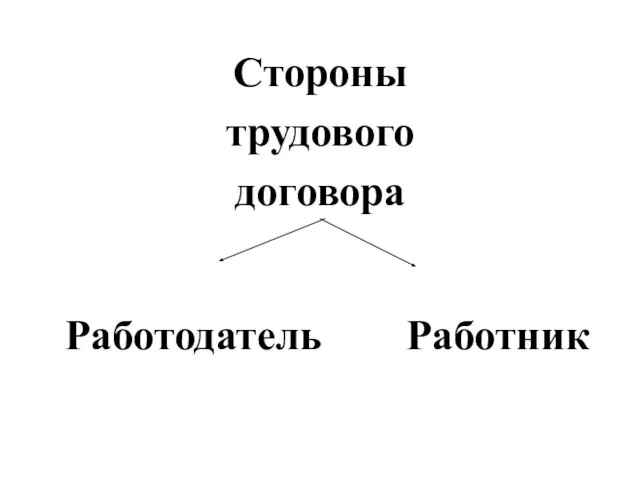 Стороны трудового договора Работодатель Работник