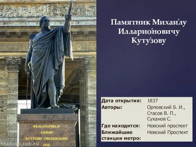 Памятник Михаи́лу Илларио́новичу Куту́зову