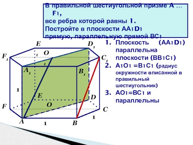 1 1 1 О О1 В правильной шестиугольной призме A …