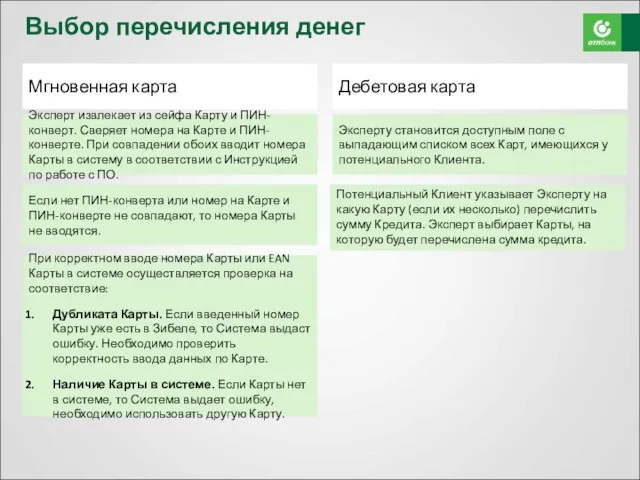 Выбор перечисления денег Мгновенная карта Дебетовая карта Эксперт извлекает из сейфа