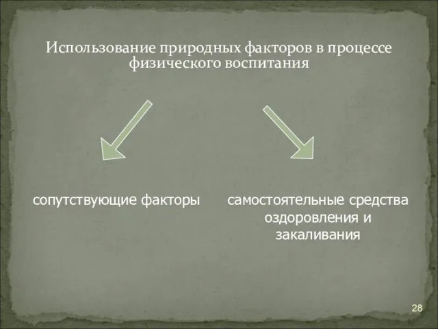 Использование природных факторов в процессе физического воспитания