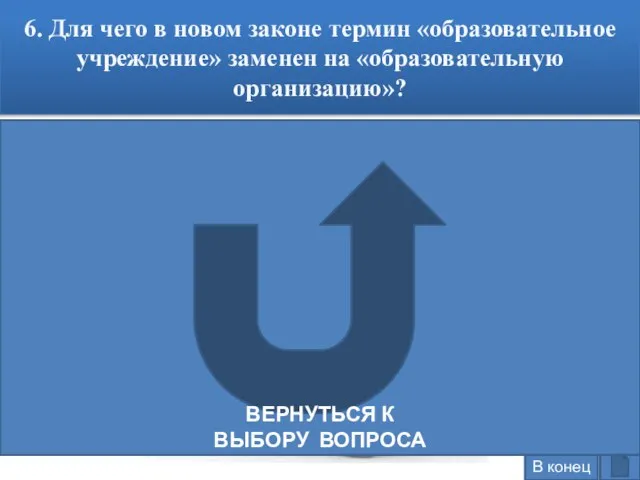 6. Для чего в новом законе термин «образовательное учреждение» заменен на