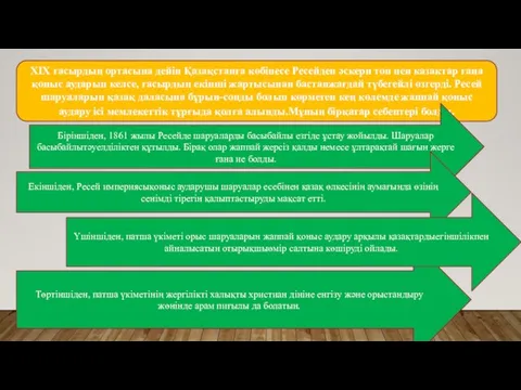 XIX ғасырдың ортасына дейін Қазақстанға көбінесе Ресейден әскери топ пен казактар