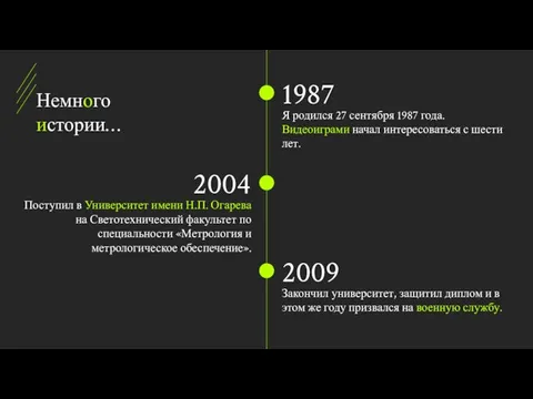 Немного истории… 1987 Я родился 27 сентября 1987 года. Видеоиграми начал