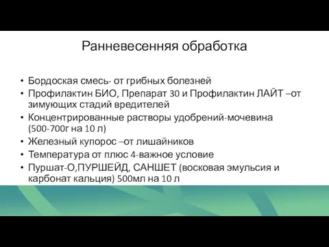 Ранневесенняя обработка Бордоская смесь- от грибных болезней Профилактин БИО, Препарат 30