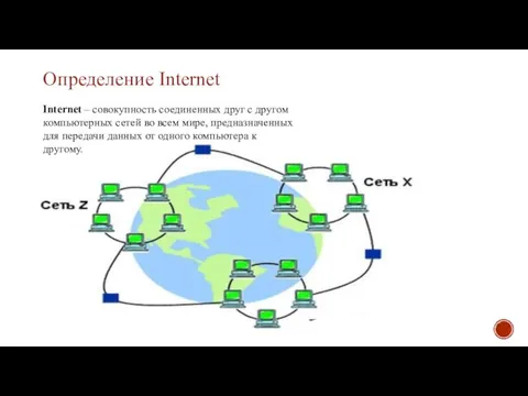 Определение Internet Internet – совокупность соединенных друг с другом компьютерных сетей