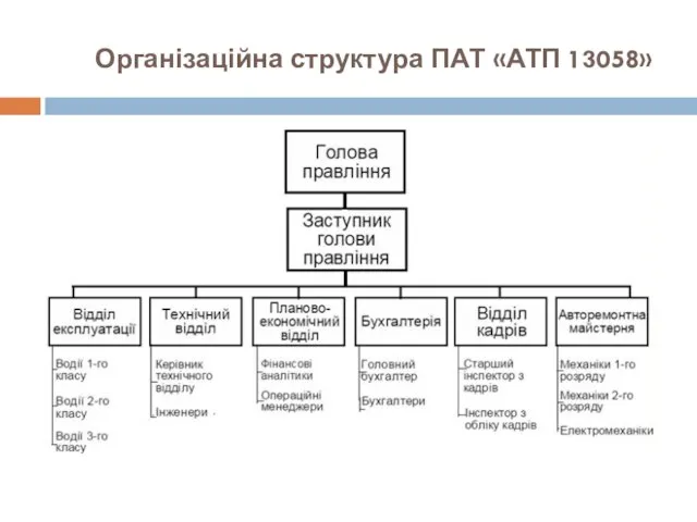 Організаційна структура ПАТ «АТП 13058»