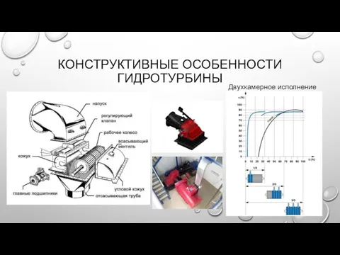 КОНСТРУКТИВНЫЕ ОСОБЕННОСТИ ГИДРОТУРБИНЫ Двухкамерное исполнение