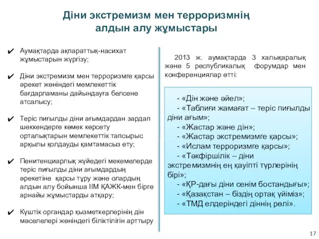 - «Дін және әйел»; - «Таблиғи жамағат – теріс пиғылды діни