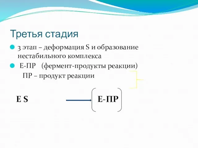 Третья стадия 3 этап – деформация S и образование нестабильного комплекса