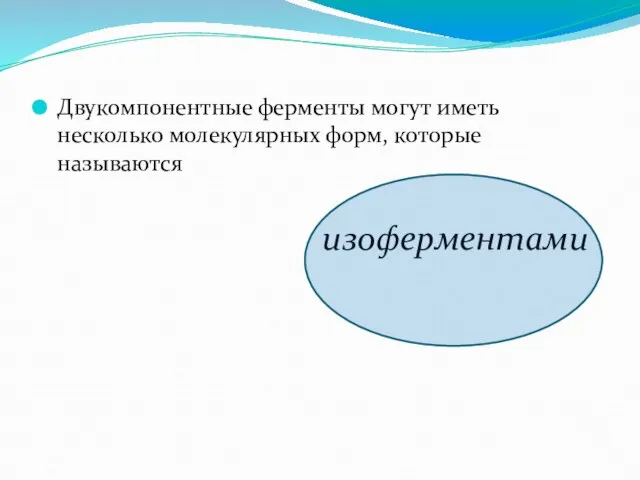 Двукомпонентные ферменты могут иметь несколько молекулярных форм, которые называются изоферментами