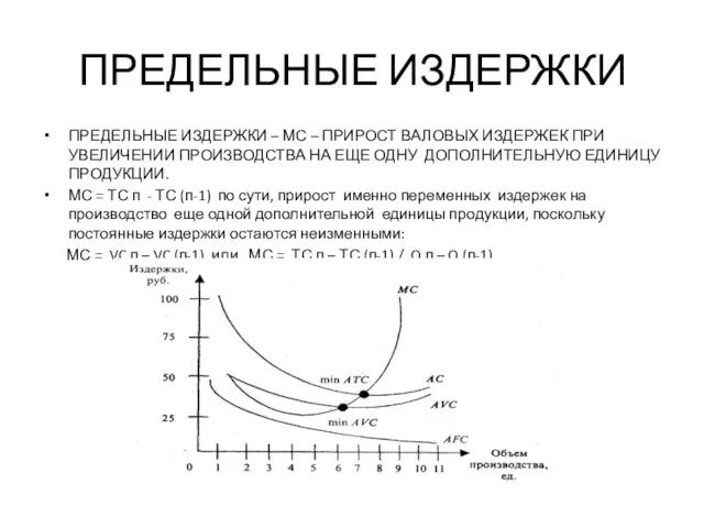 ПРЕДЕЛЬНЫЕ ИЗДЕРЖКИ ПРЕДЕЛЬНЫЕ ИЗДЕРЖКИ – МС – ПРИРОСТ ВАЛОВЫХ ИЗДЕРЖЕК ПРИ