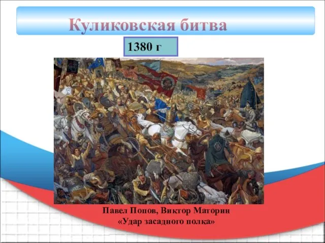 Куликовская битва Павел Попов, Виктор Маторин «Удар засадного полка» 1380 г