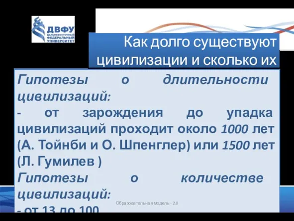 Как долго существуют цивилизации и сколько их Образовательная модель - 2.0