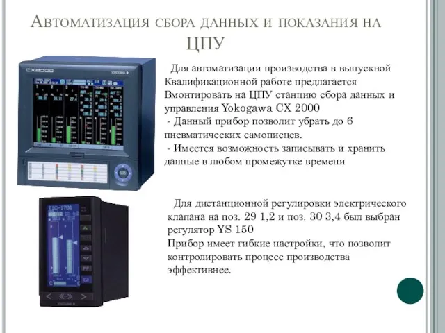 Автоматизация сбора данных и показания на ЦПУ Для автоматизации производства в