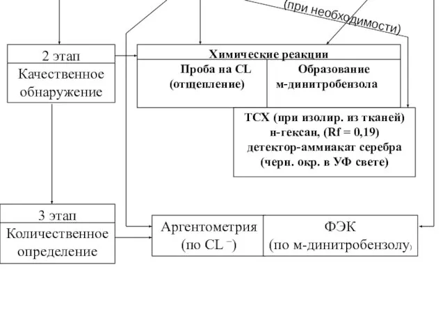 2 этап Качественное обнаружение Химические реакции Проба на CL Образование (отщепление)