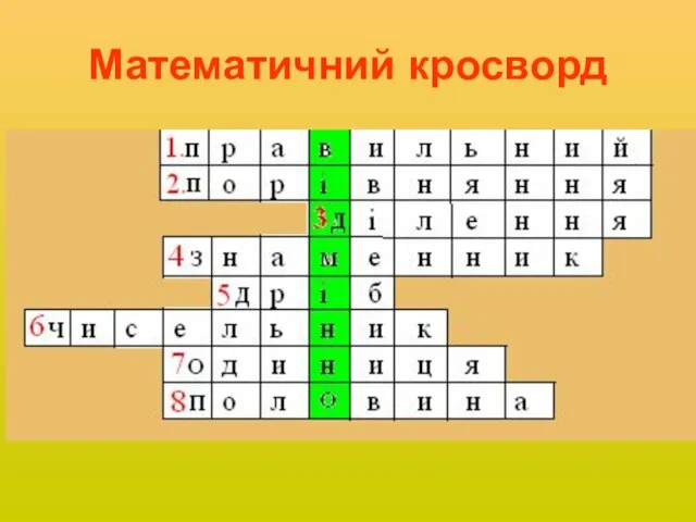 Математичний кросворд