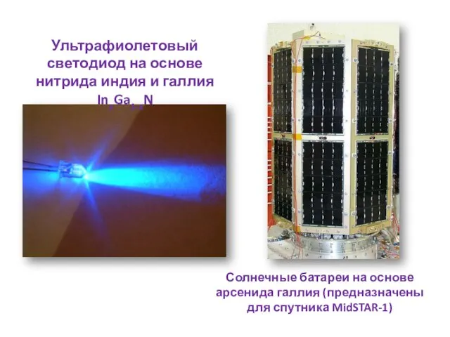 Солнечные батареи на основе арсенида галлия (предназначены для спутника MidSTAR-1) Ультрафиолетовый