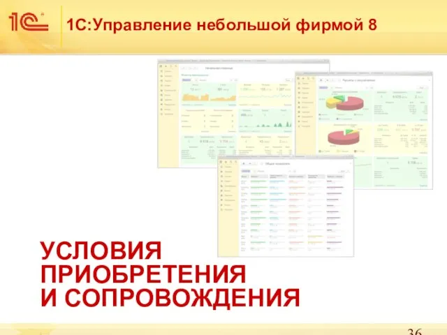 1С:Управление небольшой фирмой 8 УСЛОВИЯ ПРИОБРЕТЕНИЯ И СОПРОВОЖДЕНИЯ