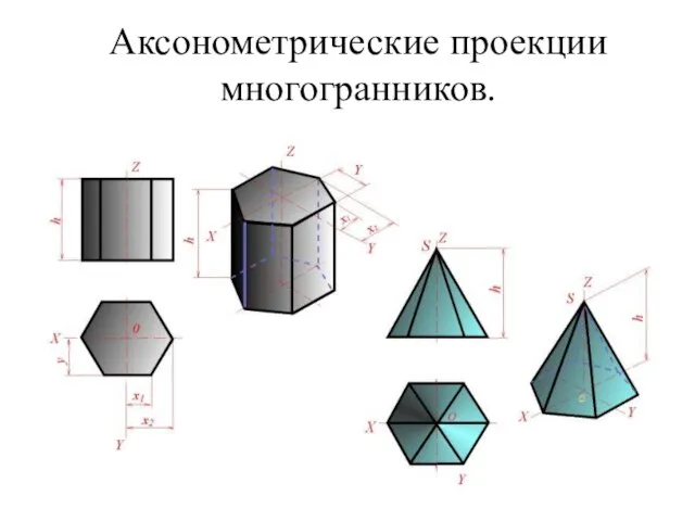 Аксонометрические проекции многогранников.