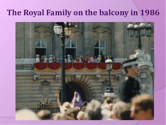 The Royal Family on the balcony in 1986