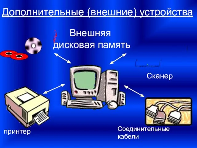 Дополнительные (внешние) устройства принтер Соединительные кабели Сканер