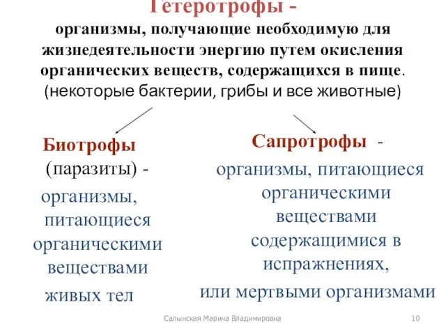 Гетеротрофы - организмы, получающие необходимую для жизнедеятельности энергию путем окисления органических