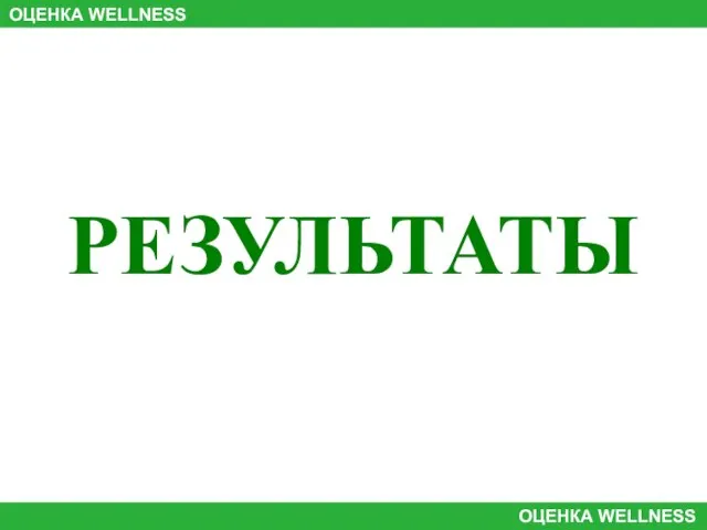 РЕЗУЛЬТАТЫ ОЦЕНКА WELLNESS ОЦЕНКА WELLNESS