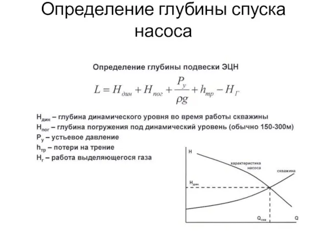 Определение глубины спуска насоса