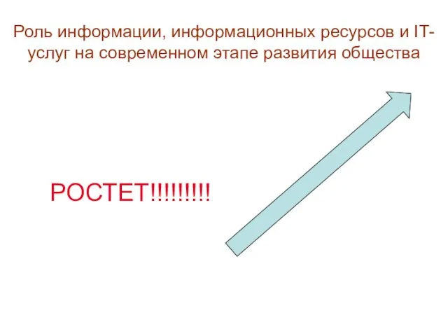 Роль информации, информационных ресурсов и IT-услуг на современном этапе развития общества РОСТЕТ!!!!!!!!!