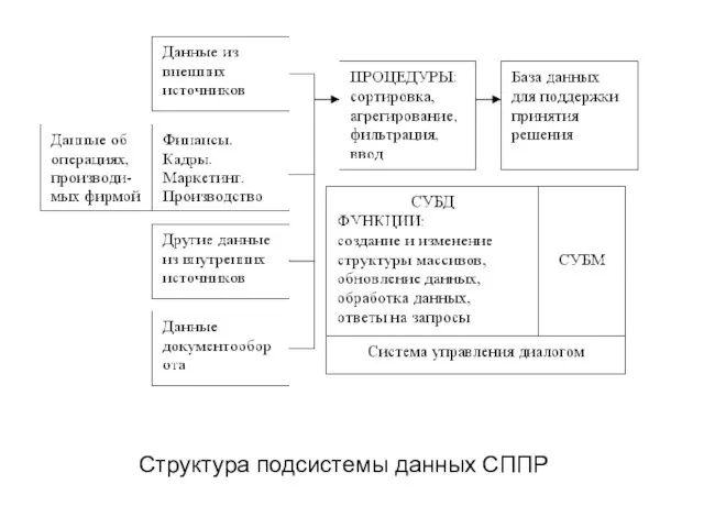 Структура подсистемы данных СППР