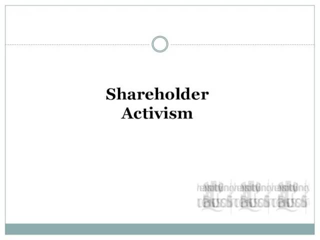 Shareholder Activism