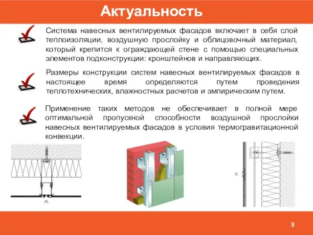 Система навесных вентилируемых фасадов включает в себя слой теплоизоляции, воздушную прослойку