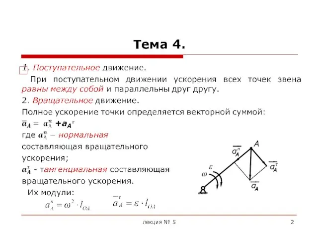 Тема 4. лекция № 5