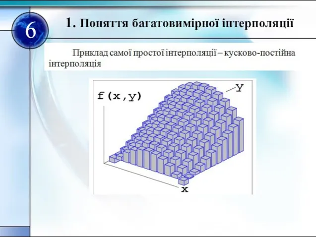 1. Поняття багатовимірної інтерполяції 6