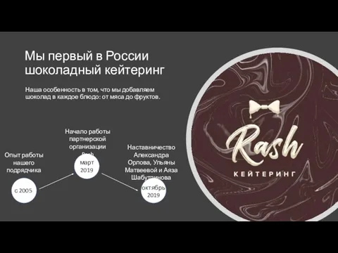 Мы первый в России шоколадный кейтеринг Наша особенность в том, что