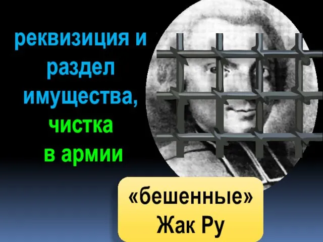 «бешенные»Жак Ру реквизиция и раздел имущества, чистка в армии