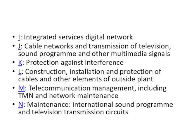 I: Integrated services digital network J: Cable networks and transmission of