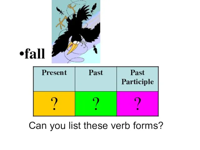 fall Can you list these verb forms?