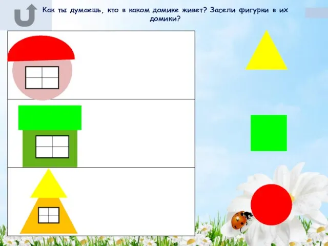 Как ты думаешь, кто в каком домике живет? Засели фигурки в их домики?