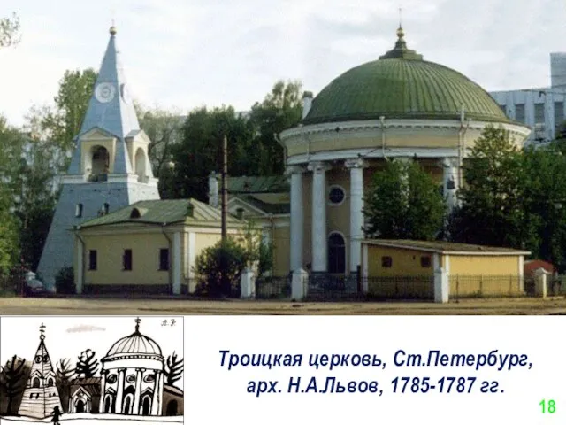 Троицкая церковь, Ст.Петербург, арх. Н.А.Львов, 1785-1787 гг.